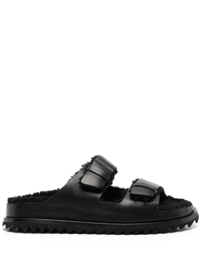 Officine Creative D'hiver Leather Slides In Black