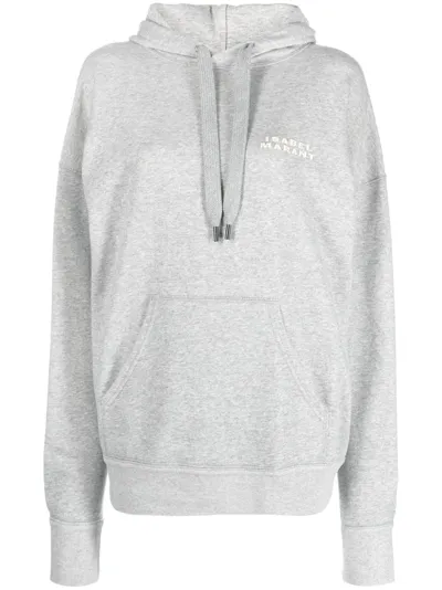 Isabel Marant Logo-embroidered Oversized Hoodie In Grey