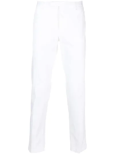 Pt Torino Mid-rise Cotton Chino Trousers In White