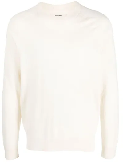 Zadig & Voltaire Thomaso Logo-intarsia Knitted Jumper In Neutrals