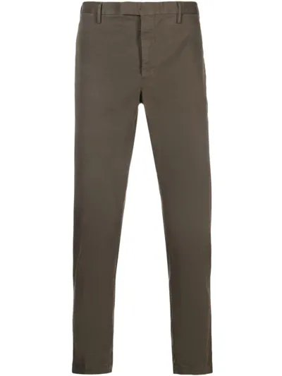 Pt Torino Mid-rise Cotton Chino Trousers In Brown