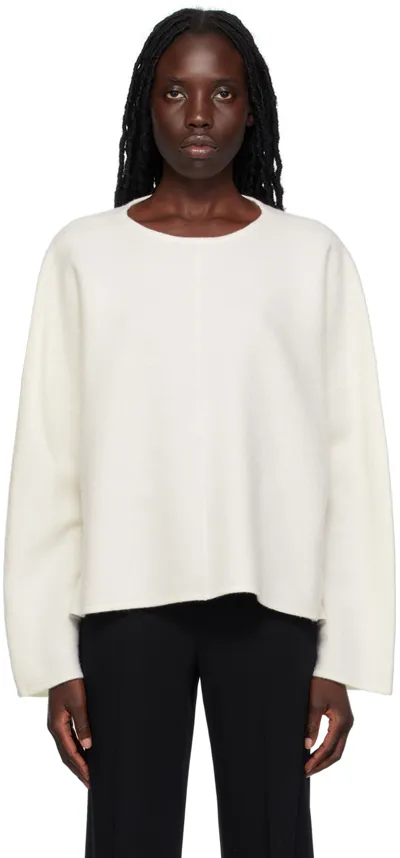 Totême Off-white Crewneck Sweater In 110 Off-white