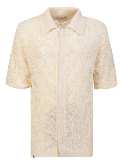 Bonsai Cotton Blend Short Sleeve Shirt In Ivory