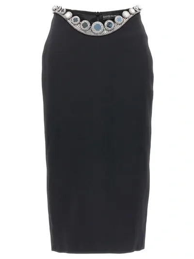 David Koma Puffer Circle Embroidery Dresses Black In Black Silver