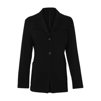 Totême Slim Linen Blazer In Charcoal Melange