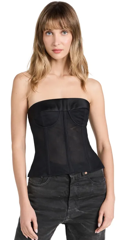 Maison Margiela Cotton Tulle Corset In Black