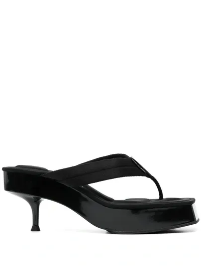 Alexander Wang Jessie Platform Slide In Nylon In 001 Black