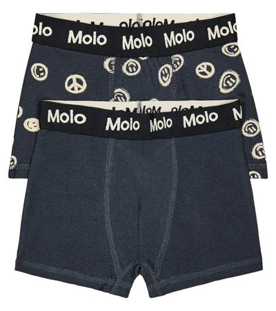 Molo Kids' Justin Set Of 2 Cotton Briefs In Black