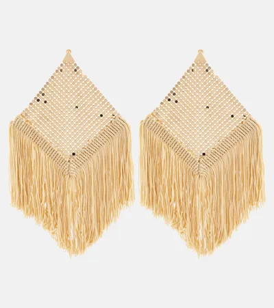 Rabanne Fringed Chainmail Earrings In Gold