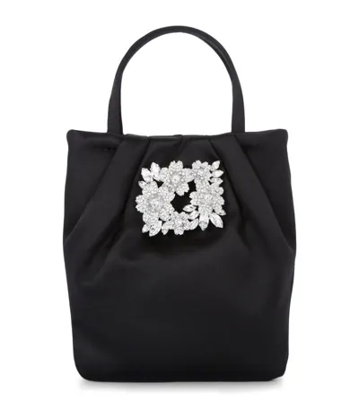 Roger Vivier Micro Satin Buckle Bag In Black