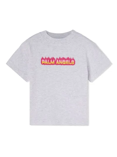 Palm Angels T-shirt Mit Logo-print In Grey