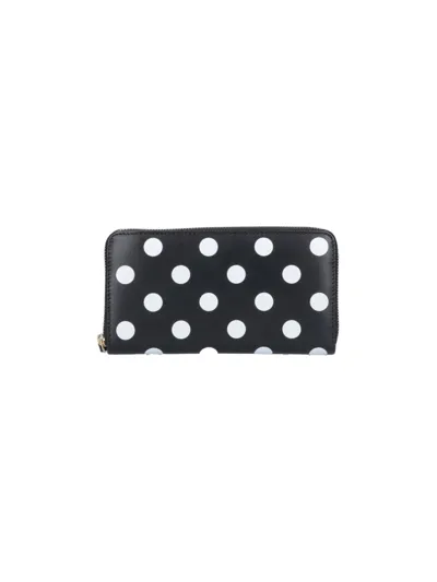 Comme Des Garçons Black Dots Zip Wallet In Black  