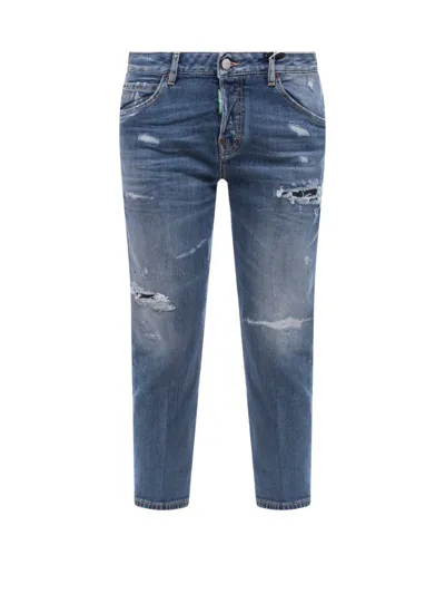 Dsquared2 Cool Girl Cropped Jeans In Blue