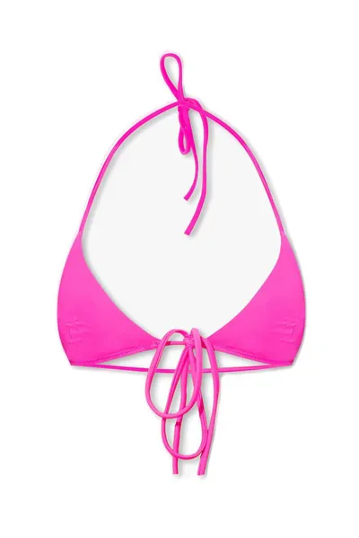 Dsquared2 Crossed Triangle Bikini Top In Fuchsia