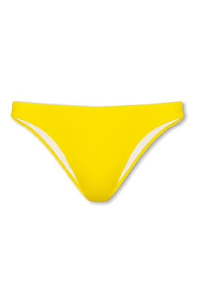 Dsquared2 Logo Printed Bikini Bottom In Yellow