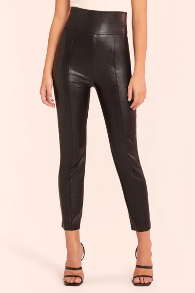 Amanda Uprichard Romana Faux Leather Pull-on Pants In Black