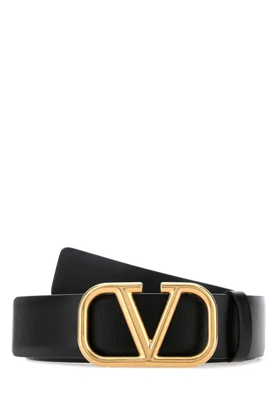 Valentino Garavani Valentino Vlogo Buckle Belt In Black