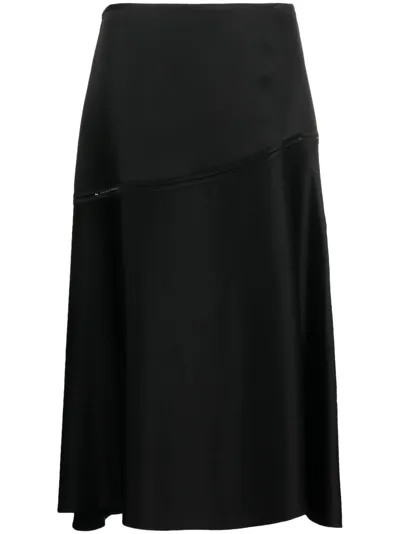 Jil Sander Flared Midi Skirt In Black