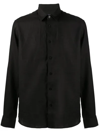 Vilebrequin Black Long Sleeve Linen Shirt