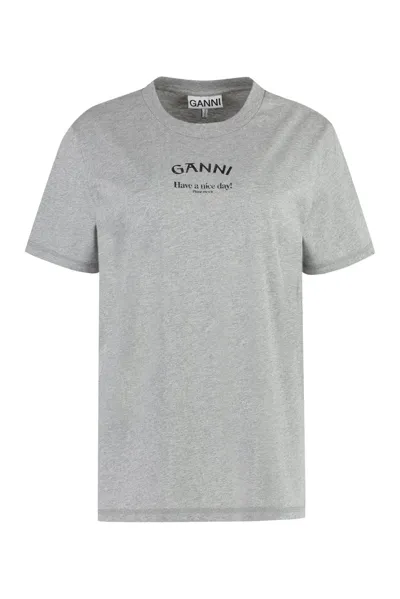 Ganni Logo In Grey