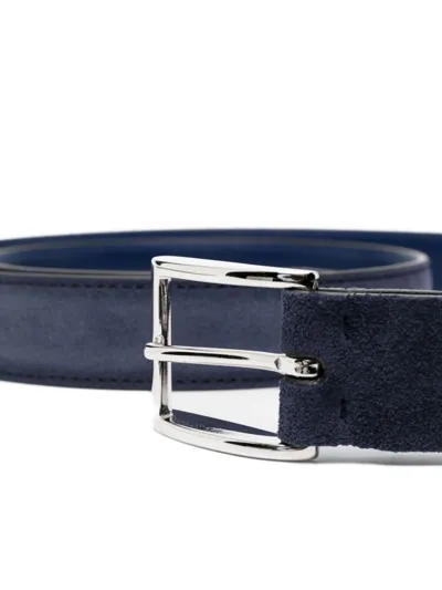 Hogan Buckle-fastening Suede Belt In Blue