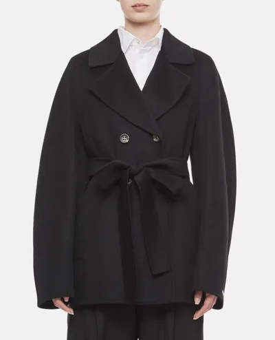 Sportmax Ella Wool Blend Short Coat In Black