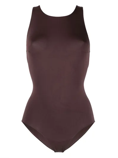 Prism Glowing Round-neck Bodysuit In Brown