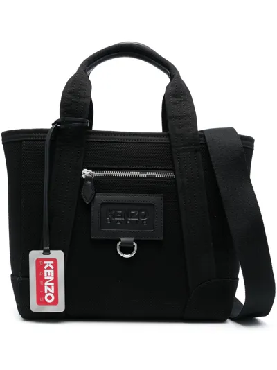 Kenzo Logo-tag Tote Bag In Black