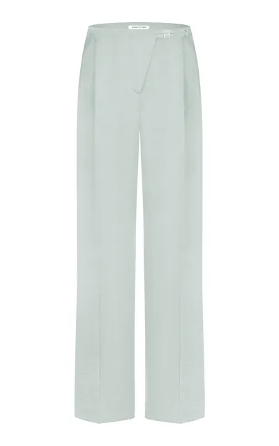 Anna October Muse Decored Wide-leg Pants In Green