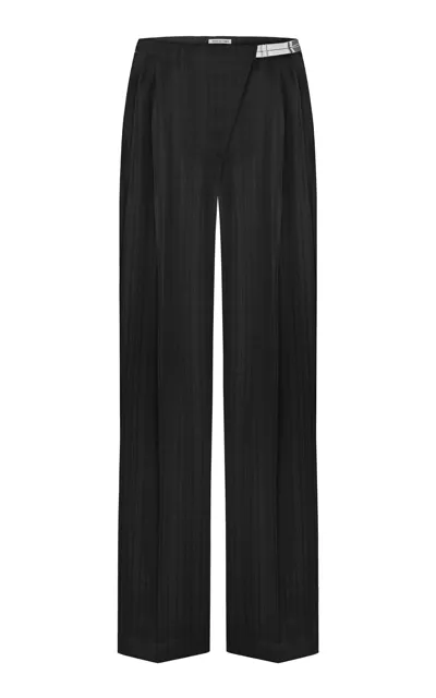 Anna October Esther Decored Wide-leg Pants In Black