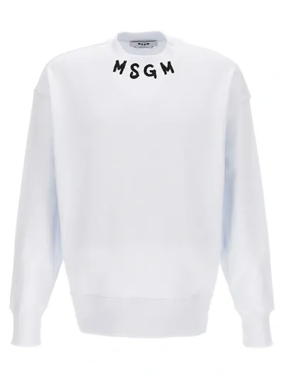 Msgm Sweatshirt With Logo In White