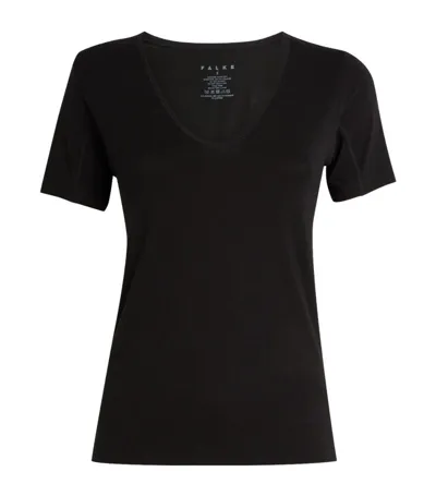 Falke Thermal Short-sleeve T-shirt In Black