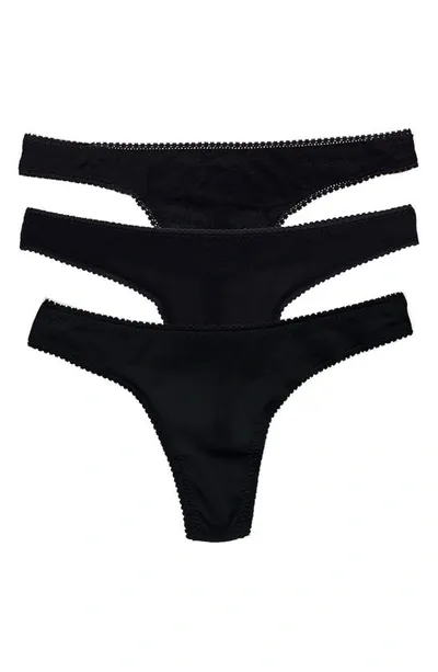 On Gossamer Gossamer Mesh Hip G 3 Pack Underwear In Black