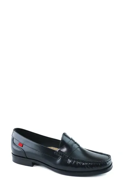 Marc Joseph New York East Village 2.0 Penny Loafer In Black Pollished Napa