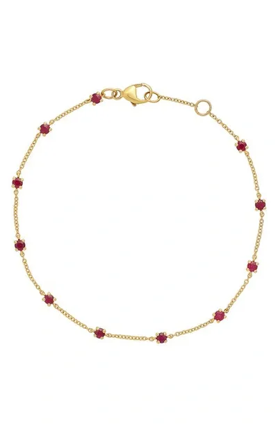 Bony Levy El Mar Station Bracelet In 18k Yellow Gold - Ruby