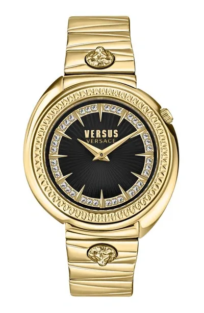 Versus Women's 2 Hand Quartz Tortona Crystal Gold-tone Stainless Steel Bracelet Watch 38mm