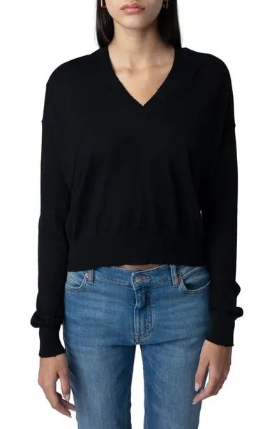 Zadig & Voltaire Friday V-neck Cashmere Jumper In Black