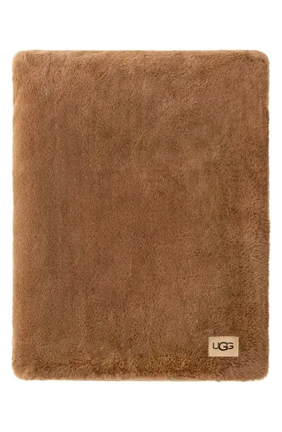 Ugg Coastline Plush Throw Blanket In Chai Spice