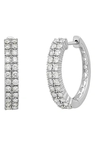 Bony Levy Diamond Hoop Earrings In 18k White Gold