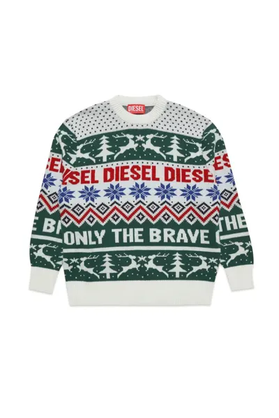 Diesel Kids' Kelly Intarsia-knit Jumper In Multicolor