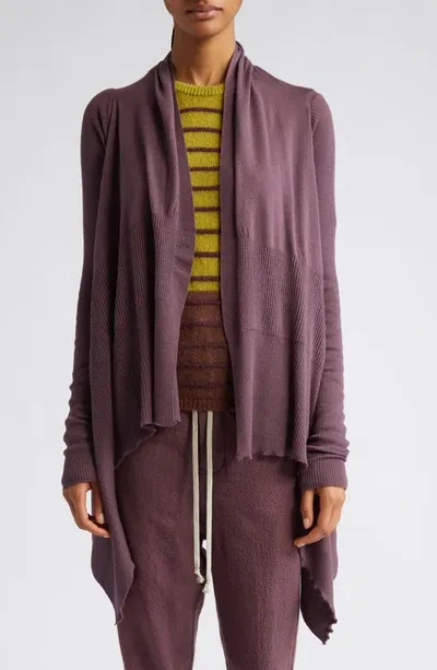 Rick Owens Virgin Wool Cardigan In Amethyst