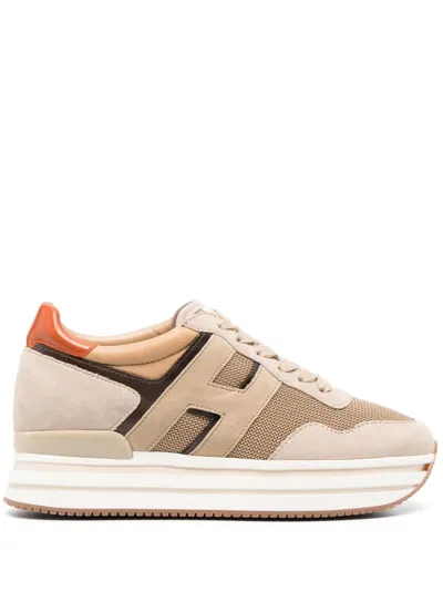 Hogan Midi H222 Sneakers In Beige