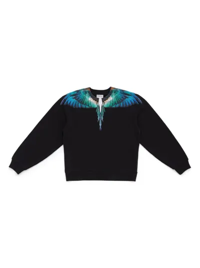 Marcelo Burlon County Of Milan Icon Wings Cotton Sweatshirt In Blue