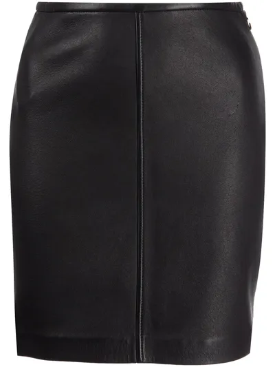 Alexander Wang Lambskin Leather Bodycon Mini Skirt In Black