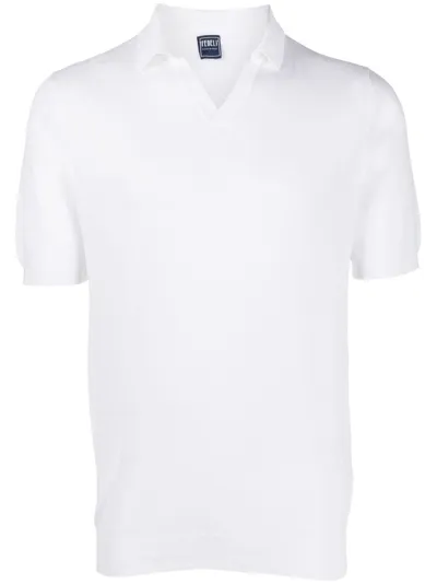 Fedeli Short-sleeve Polo Shirt In White