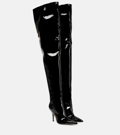 Gia Borghini Gia 33 Patent Leather Over-the-knee Boots In Black