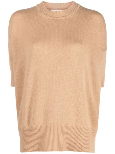 Jil Sander Knitted Cashmere Top In Orange