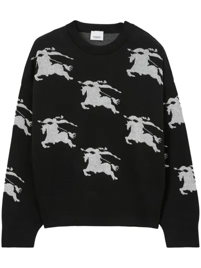 Burberry Ekd Jacquard Jumper In Black