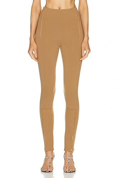 Wardrobe.nyc Side Zip Leggings In Brown