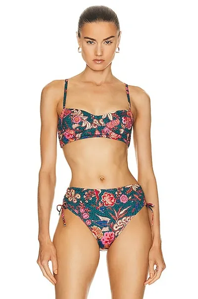 Ulla Johnson Women's Zahara Paisley Bustier Bikini Top In Delphinium